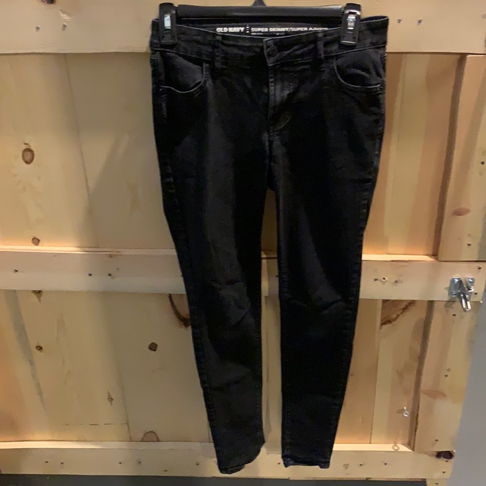 Old navy super skinny mid rise black jeans